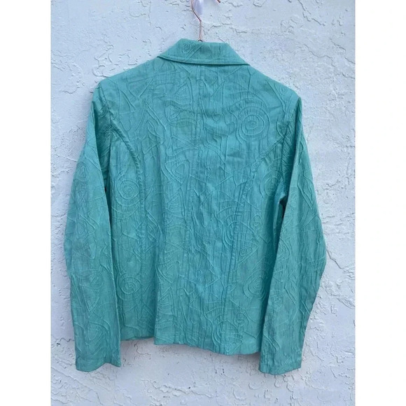 Kaktus Womens Long Sleeve Button Down Swirl Jacket Blue Sz M - Picture 7 of 10